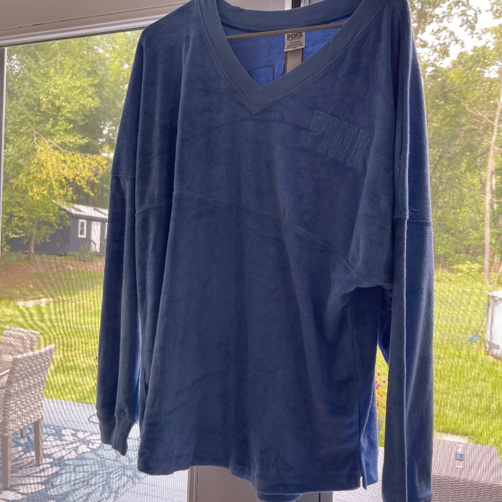 “Pink”Victoria Secret Terry Cloth crew neck Sweatshirt